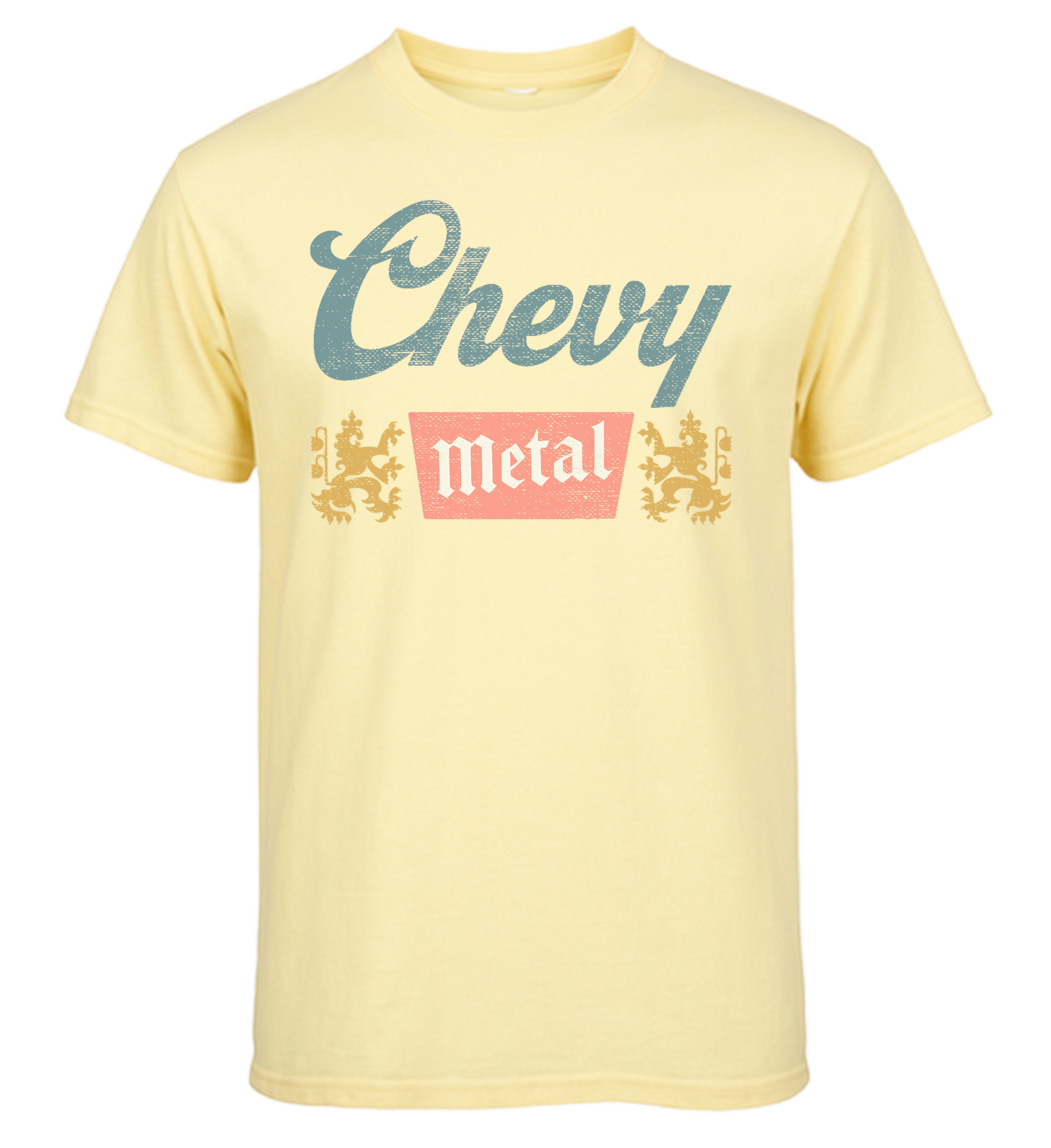 CHEVY METAL COORS T-SHIRT - Pale Yellow