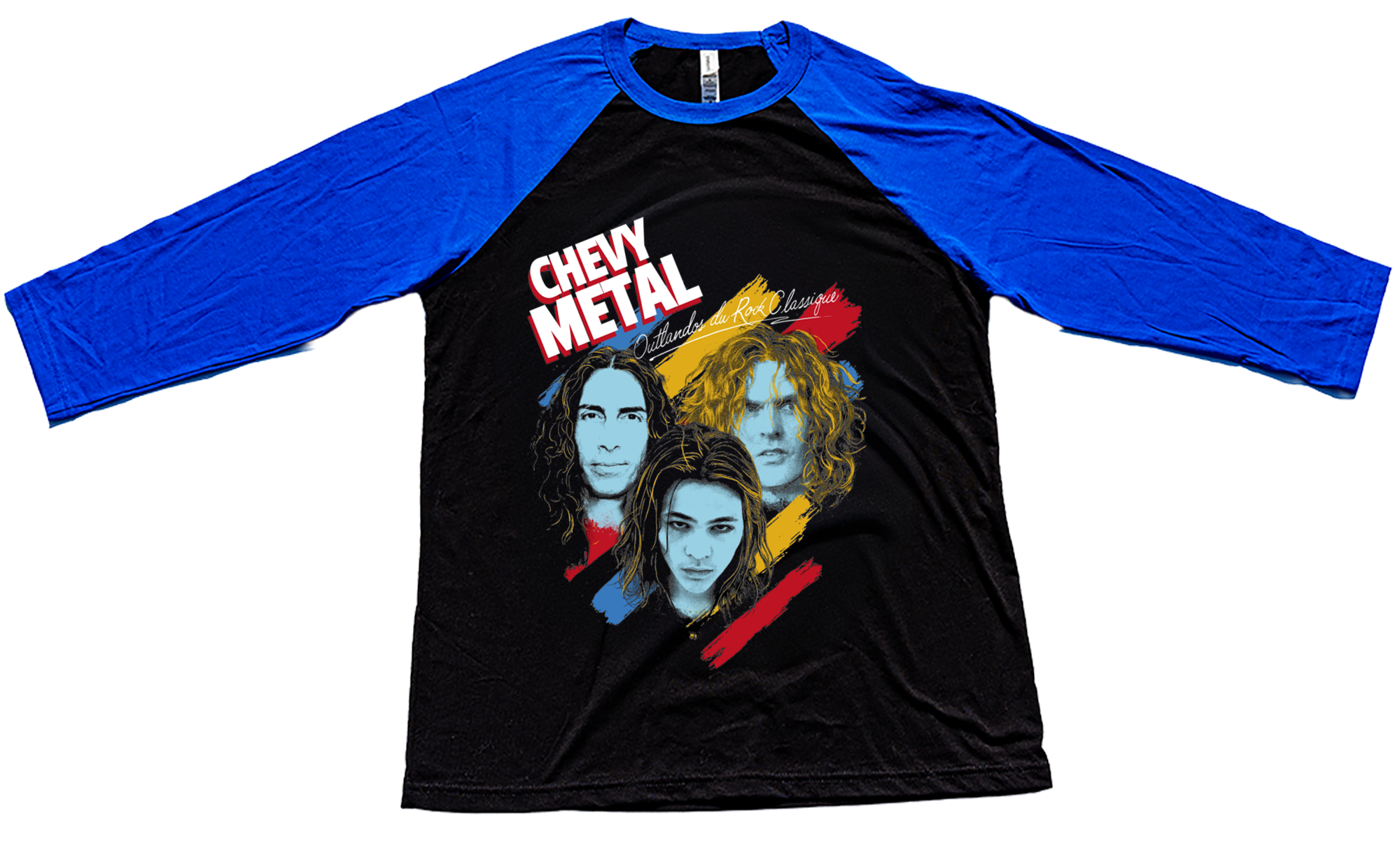 Chevy Metal “Outlandos” Poster Airlume 3/4 Baseball Jersey